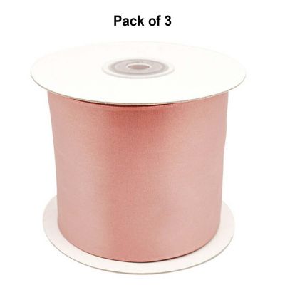 3"x 25 yards Blush Single Face Satin Gift Ribbon Image 1