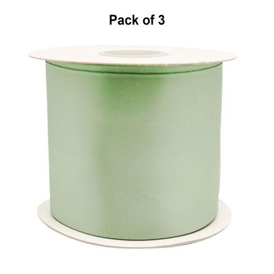 3"x 25 yards Sage Single Face Satin Gift Ribbon Image 1