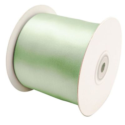 3"x 25 yards Sage Single Face Satin Gift Ribbon Image 2