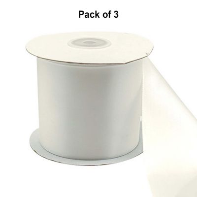 3"x 25 yards White Single Face Satin Gift Ribbon Image 1