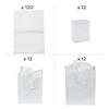 4 1/2" - 10 1/2" Small, Medium & Large White Gift Bags & Tissue Paper Kit - 36 Pc. Image 1