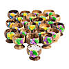 4 1/2" 10 oz. Bulk 60 Ct. Decorative Coconut Cups with Polyester Flower Image 1