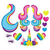4 1/2" &#8211; 15 1/2" Unicorn Party Rainbow Cardstock Cutouts Decorating Kit &#8211; 12 Pc. Image 1