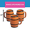 4 1/2" 16 oz. Bulk 60 Ct. Wood-Barrel Shaped Reusable Plastic Mugs Image 1