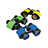 4 1/2" Bright Blue, Green & Yellow Plastic Toy Binoculars - 12 Pc. Image 1