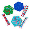 4 1/2" Bright Color Rubber Patterned Hexagon Sensory Boards - 6 Pc. Image 1