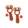 4 1/2" Bulk 48 Pc. Reindeer Catch-a-Nose Christmas Plastic Paddleball Games Image 1