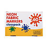 4 1/2" Bulk 60 Pc. Neon Fabric Markers Classpack - 6 Colors per pack Image 1