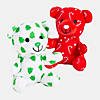 4 1/2" Christmas Tree & Candy Cane Print Stuffed Teddy Bears - 12 Pc. Image 1