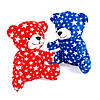 4 1/2" Classic Patriotic Star Print Plush Stuffed Bears - 12 Pc. Image 1