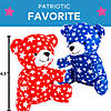 4 1/2" Classic Patriotic Star Print Plush Stuffed Bears - 12 Pc. Image 2