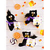 4 1/2" Halloween Black Scaredy Face Stuffed Cat Toys - 12 Pc. Image 1