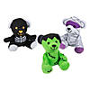 4 1/2" Halloween Skeleton, Mummy & Frankenstein Stuffed Bears - 12 Pc. Image 1