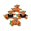 4 1/2" Halloween Stuffed Bears with T-Shirt & Jack-O'-Lantern - 12 Pc. Image 1