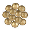 4 1/2" Mini Gold Hanging Paper Lanterns - 12 Pc. Image 1