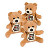 4 1/2" Religious Jesus Loves You So Much Brown Stuffed Bears - 3 Pc. Image 1