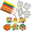 4 1/2&quot; x 1 1/2&quot; Fall Suncatchers with Paint Pens Kit - 72 Pc. Image 1