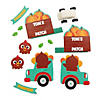 4 1/2" x 2 3/4" Turkey Pumpkin Farmer Pull-Back Craft Kit - Makes 12 Image 1