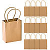 4 1/2" x 2" x 5 3/4" Small Brown Kraft Paper Gift Bags - 12 Pc. Image 1