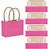 4 1/2" x 3 1/4" Bulk 48 Pc. Mini Hot Pink Kraft Paper Gift Bags Image 1