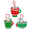 4 1/2" x 4 1/2" Cute Hot Cocoa Christmas Ornament Craft Kit - Makes 12 Image 1