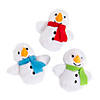 4 1/2" x 4 1/2" Fuzzy Stuffed White Snowmen with Scarf - 12 Pc. Image 1