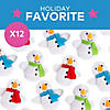 4 1/2" x 4 1/2" Fuzzy Stuffed White Snowmen with Scarf - 12 Pc. Image 1