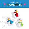 4 1/2" x 4 1/2" Fuzzy Stuffed White Snowmen with Scarf - 12 Pc. Image 2