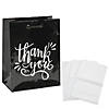 4 1/2" x 5 1/2" Small Black & White Thank You Gift Bag & Tissue Paper Kit - 72 Pc. Image 1