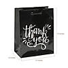 4 1/2" x 5 1/2" Small Black & White Thank You Paper Gift Bags with Tags - 12 Pc. Image 1
