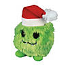 4 1/2" x 6 1/2" Merry Green Stuffed Monsters with Santa Hat - 12 Pc. Image 1