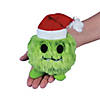 4 1/2" x 6 1/2" Merry Green Stuffed Monsters with Santa Hat - 12 Pc. Image 1