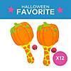 4 1/2" x 9" Halloween Pumpkin Wood Paddle Ball Games - 12 Pc. Image 2