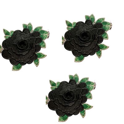 4 1/2"x 5 Yards Black Rose Trim Image 1