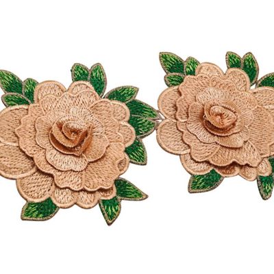 4 1/2"x 5 Yards Champagne Rose Trim Image 2