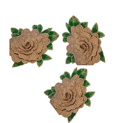 4 1/2"x 5 Yards Gold Rose Trim Image 2