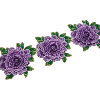 4 1/2""x 5 Yards Purple Rose Trim Image 1