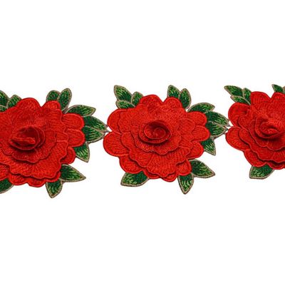 4 1/2"x 5 Yards Red Rose Trim Image 1