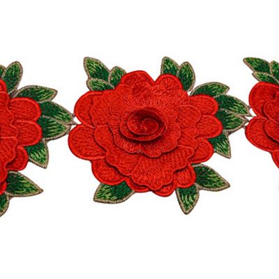 4 1/2"x 5 Yards Red Rose Trim Image 2