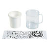 4 1/4" 8 oz. Color Your Own Jesus Warms the Heart Reusable BPA-Free Plastic Mugs - 12 Ct. Image 2