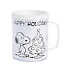 4 1/4" 8 oz. Color Your Own Peanuts&#174; Christmas Reusable BPA-Free Plastic Mugs - 12 Ct. Image 1