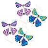 4 1/4" Mini Multicolored Paper Flying Butterfly Toys - 4 Pc. Image 1