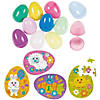 4 1/4" Plastic Easter Egg &amp; Mini Puzzle Basket Filler Kit - 96 Pc. Image 1