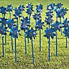 4 1/4" x 10 1/2" Bulk 144 Pc. Blue Plastic Pinwheel Decorations Image 1
