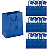 4 1/4" x 5 1/2" Small Royal Blue Paper Gift Bags with Tag - 12 Pc. Image 1