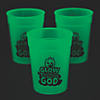 4" 10 oz. Christian Pumpkin Glow-in-the-Dark Reusable BPA-Free Plastic Cups - 12 Ct. Image 1