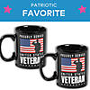 4" 12 oz. Saluting Veteran American Flag Reusable Ceramic Coffee Mug Image 2