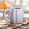 4" 16 oz. Fall-Themed White Ceramic Pumpkin Mugs - 4 Pc. Image 1