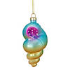 4.25" Blue and Pink Seashell Glass Christmas Ornament Image 1