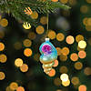 4.25" Blue and Pink Seashell Glass Christmas Ornament Image 1